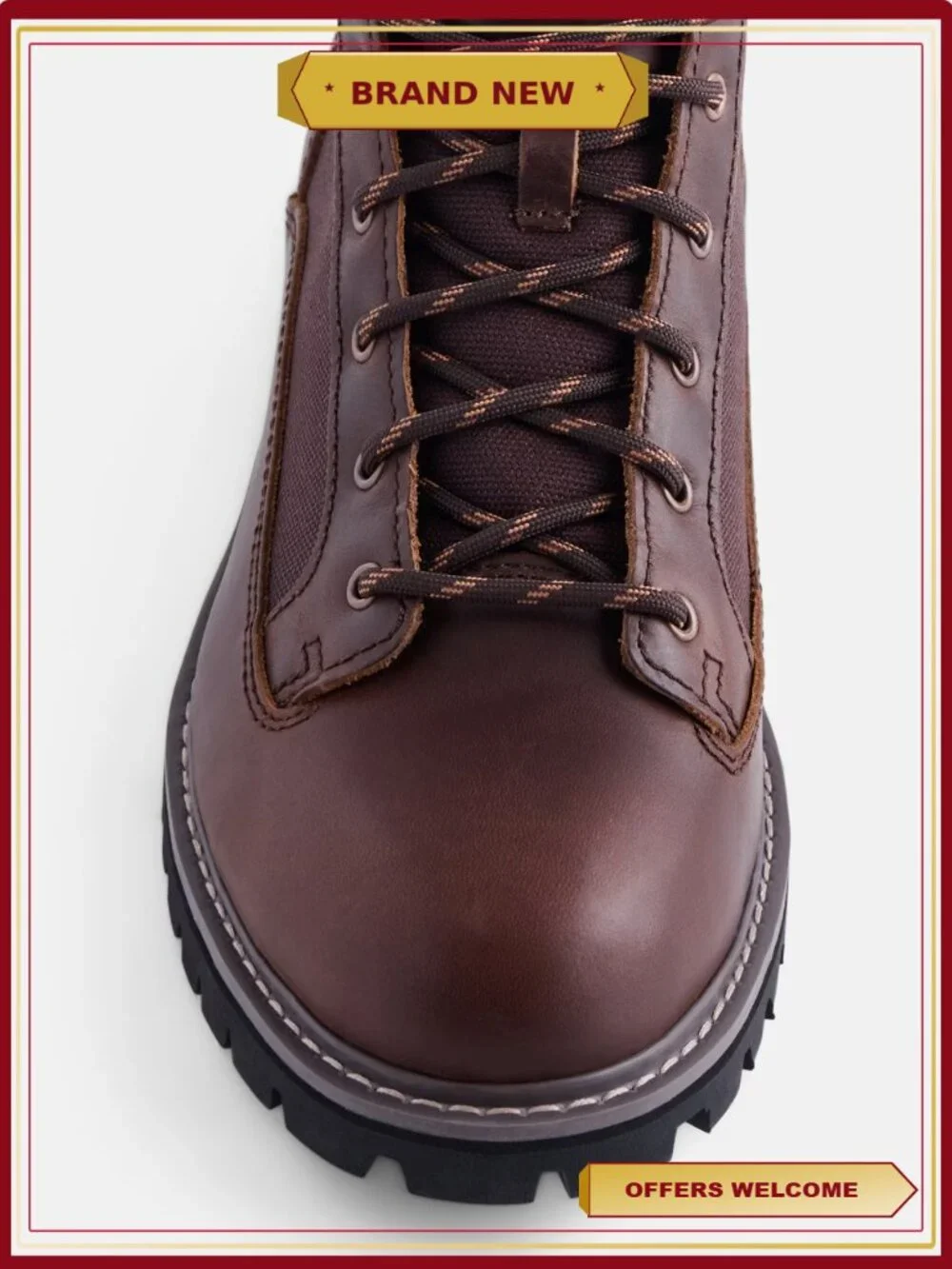 Men's Lace-Up Roofer Boots Mid-Cut Ankle Support Padded Collar